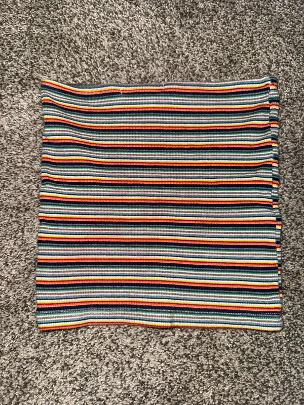 Brandy Melville Ribbed Multi-Color Rainbow Striped Tube Top - Image 3