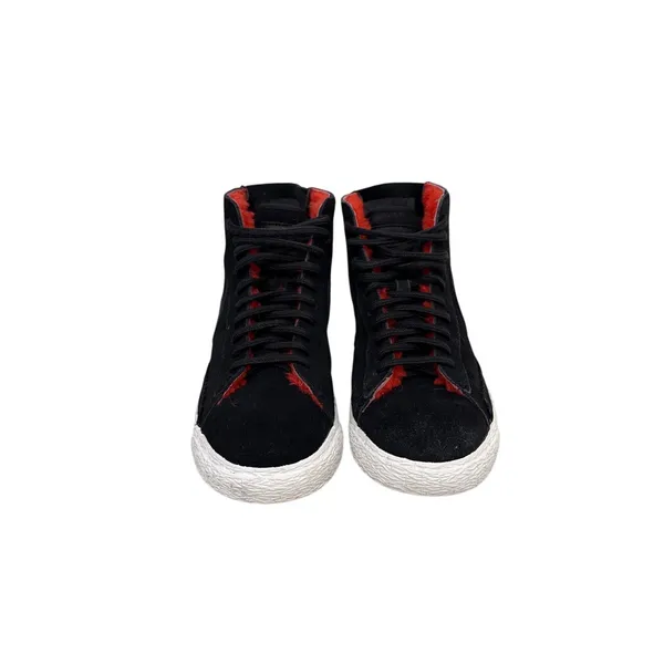 Nike Shoes Nike Blazer Mid Premium Black Suede Red Lined Size Women's 7 - Image 2