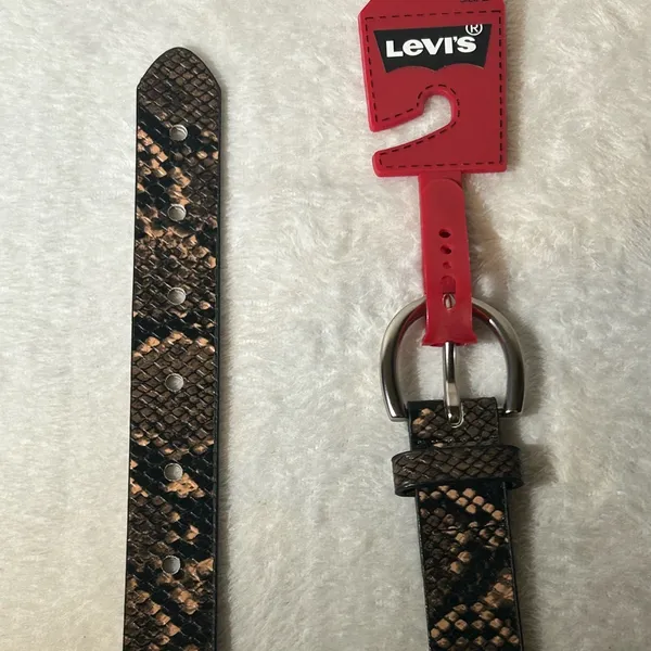 Levi’s Vintage Leopard Print Snakeskin PU Leather Buckle Belt - Image 2