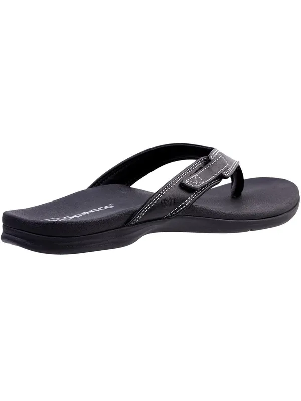 Spenco Women’s Size 8D Ava Orthotic Sandals Black‎ Adjustable Leather Thong - Image 3
