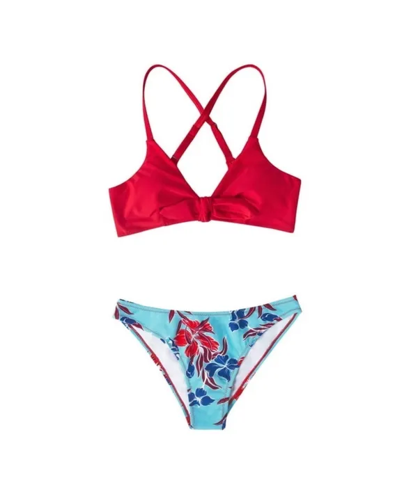 Cupshe Red and Floral Print Low-Waisted Bikini Set - Image 3
