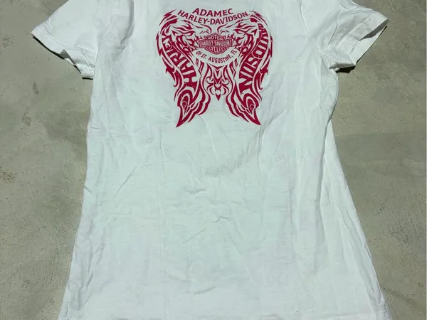 Harley Davidson White Graphic V-Neck Tee ride to Live XS Florida - Image 7