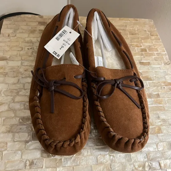 Brown Suede Moccasins with Bow size 9 Aeropostale NWT - Image 2