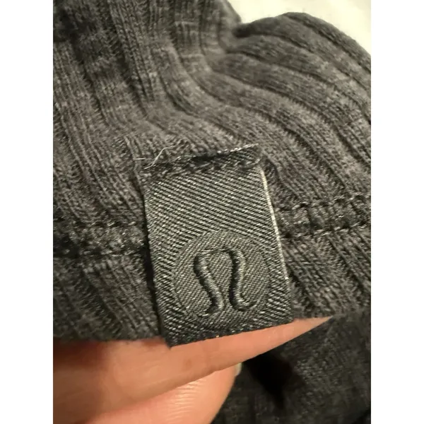 Lululemon Top‎ Dare to Drape Ribbed Knit Long Sleeve Tencel Cotton Grey Large - Image 4