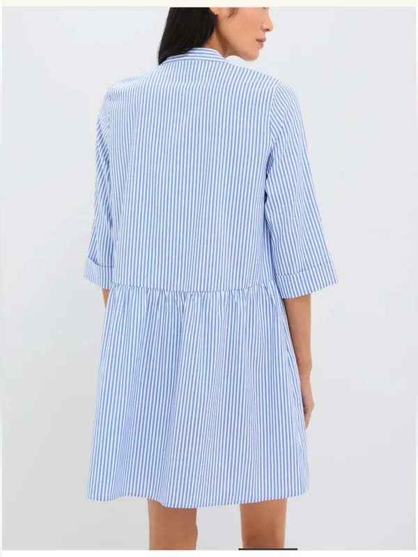 Tuckernuck Blue and White Striped Midi Shirt Dress - Image 2