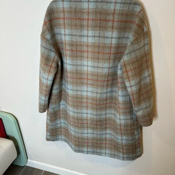 Marc New York Plaid Double Breasted Wool Blend‎ Coat Women Size M - Image 3