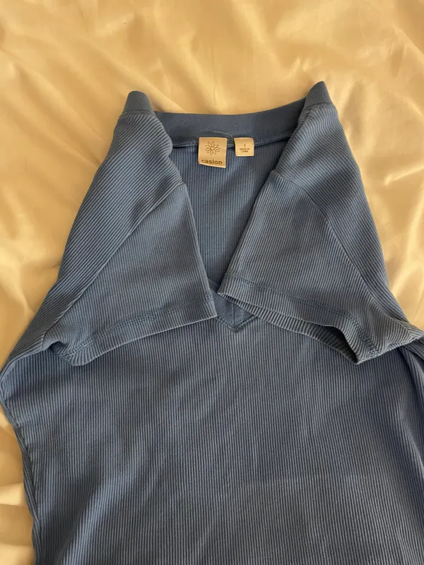 Blue V Neck Shirt - Image 2