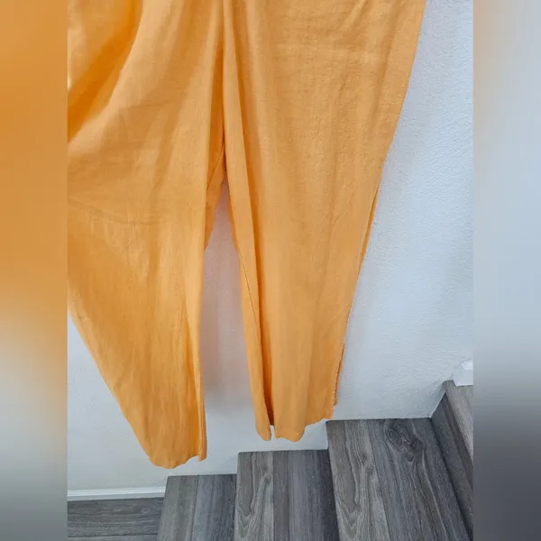 Ban.Jara Marigold Linen Blend Wide Leg Twist Front Pants - Size M - Image 3