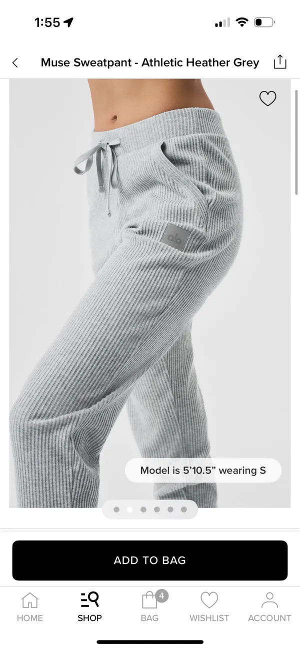 Alo Yoga Muse Sweatpants Athletic Grey Heather - Image 4