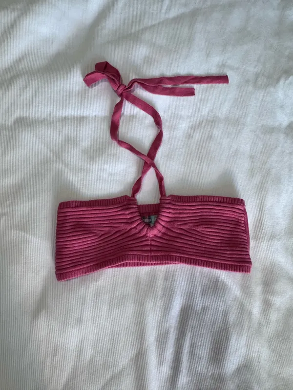 Pink Urban Outfitters Knit Bandeau Top - Image 2