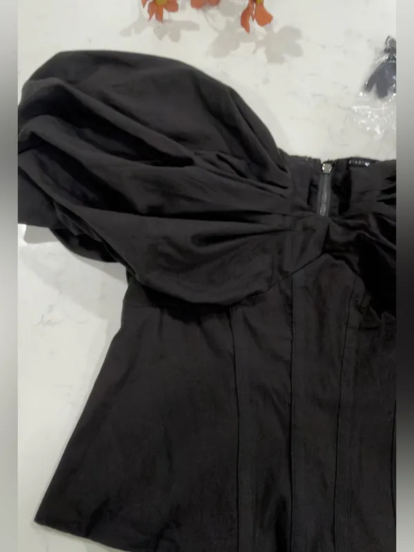 White house black market bustier Off-Shoulder Black Corset-Style Blouse - Image 6