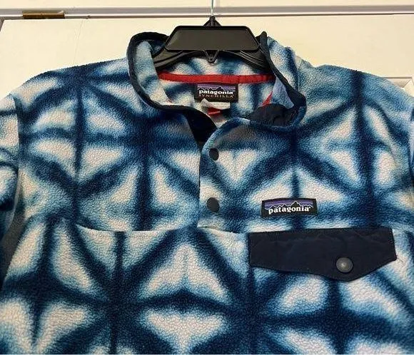 Patagonia Synchilla Snap-T Pullover in Navy Diamond Dancer Size Small - Image 2