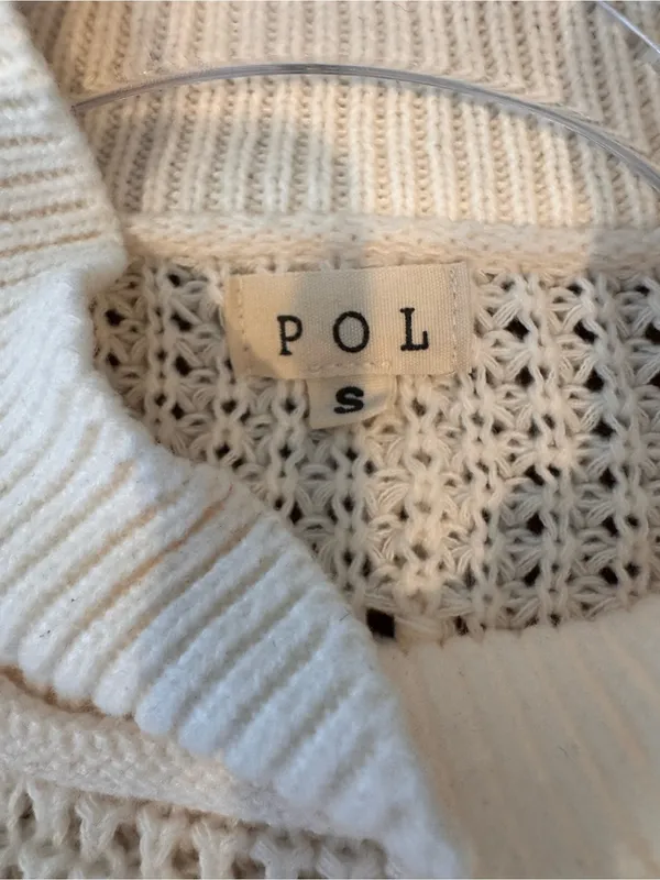 POL Oversized Knit Fringe Sweater Size S - Image 6