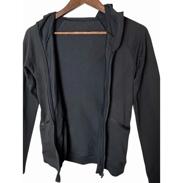 Lululemon Seamless Ventilate Jacket Black Hooded Full Zip Running Gym Womens 6 - Image 8