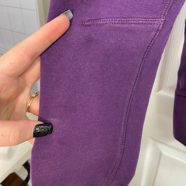 Women's purple thumb cutout deep pocket full‎ zip hooded athletic active jacket - Image 3