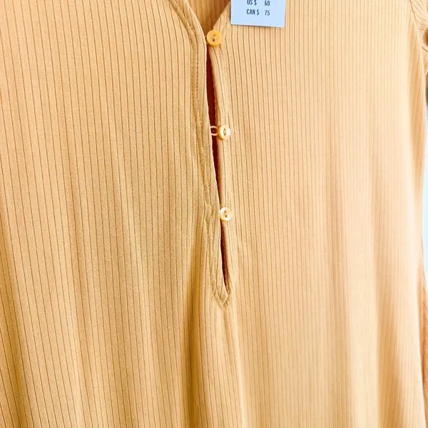 Abercrombie | NWT Triple‎ Keyhole Knit Mini Dress in Yellow Size Large - Image 6
