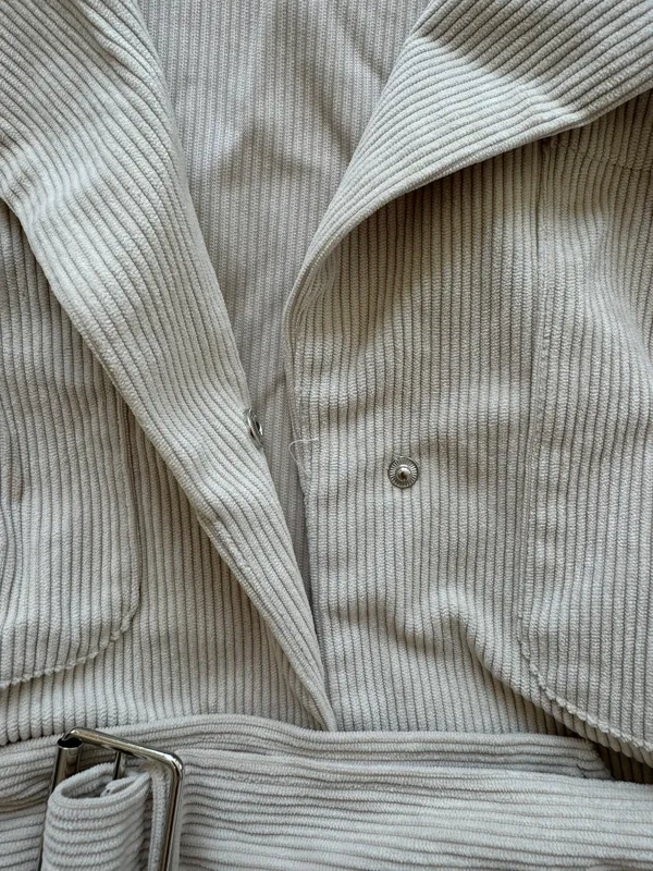 12th Tribe Tan Corduroy Crop Jacket - Image 4