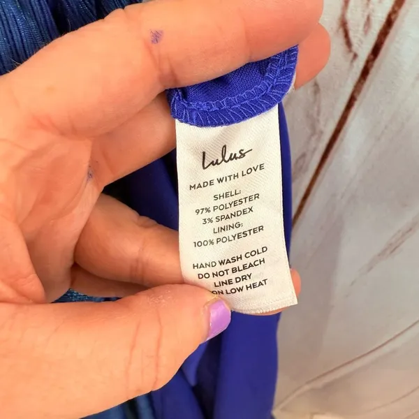 Lulus Women’s Medium Blue Lurex Maxi Dress NWOT - Image 6