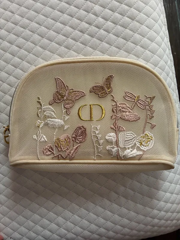 Dior Embroidered Butterfly Tote Bag & Cosmetic Pouch Set - Image 6