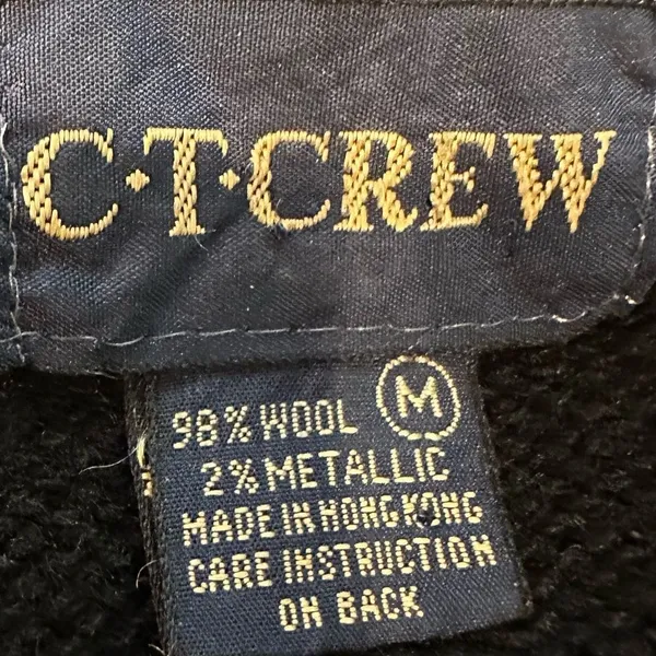 CT Crew Vintage Wool Christmas Sweater Women's Medium‎ Black Reindeer Snowman - Image 9