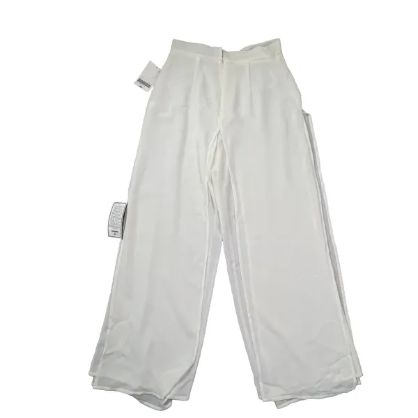 NWT Metaphor Ivory Layered Flowy Beach Cruise Dress Pants Med‎ Wide Leg Comfort - Image 4