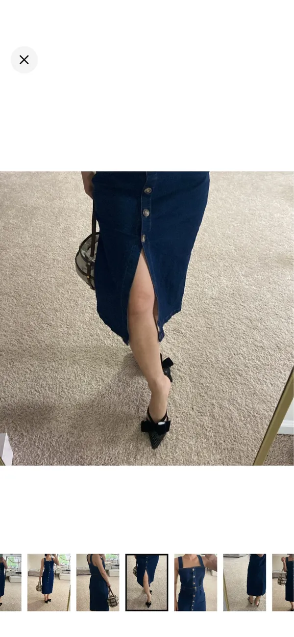 H&M dark denim midi dress. S - Image 4