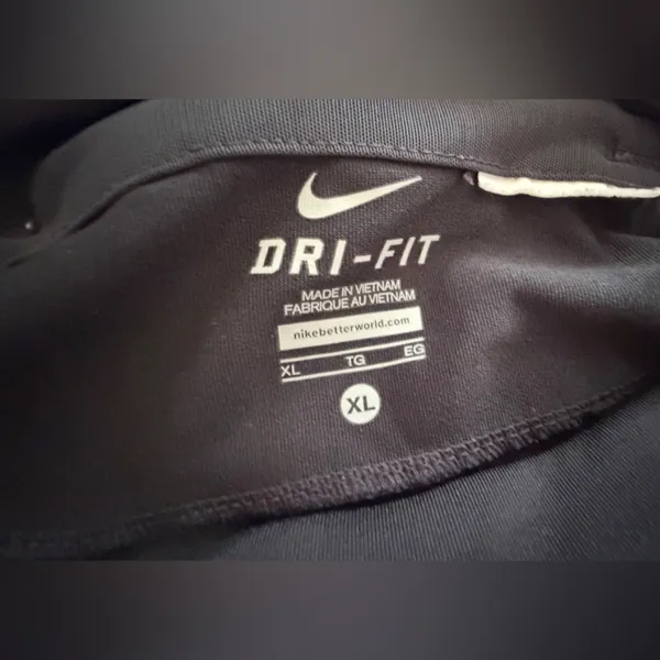 Nike Black Dri Fit Athletic Pants with Small Silver Swoosh, Size XL - Image 3