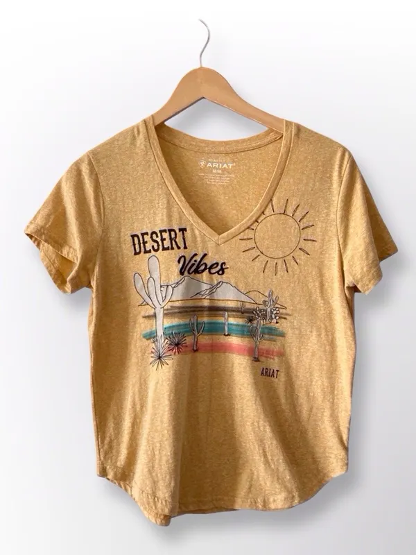 Ariat, Desert Vibes Graphic Tee, Women, Medium, Western/Boho, Yellow - Image 9