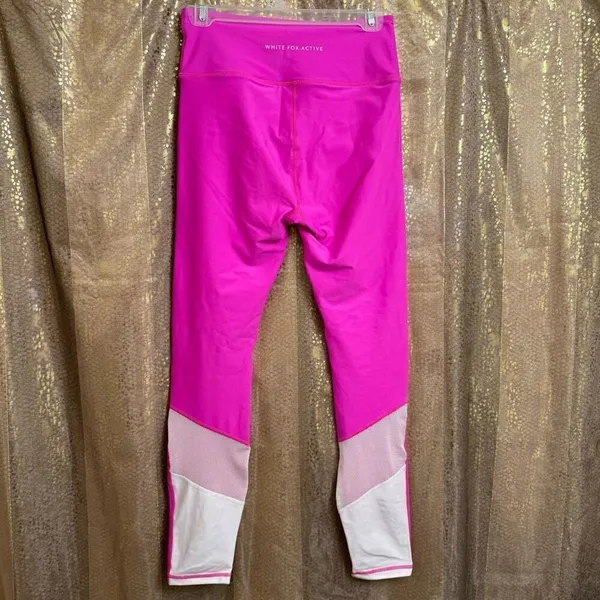 White Fox Active Alexis‎ Hot Pink Fuchsia Panel Leggings Large NWT - Image 2