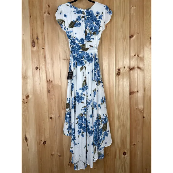 NWT Lulus French Countryside White Floral Print Hi-Low Dress Asymmetrical Sz XS - Image 4