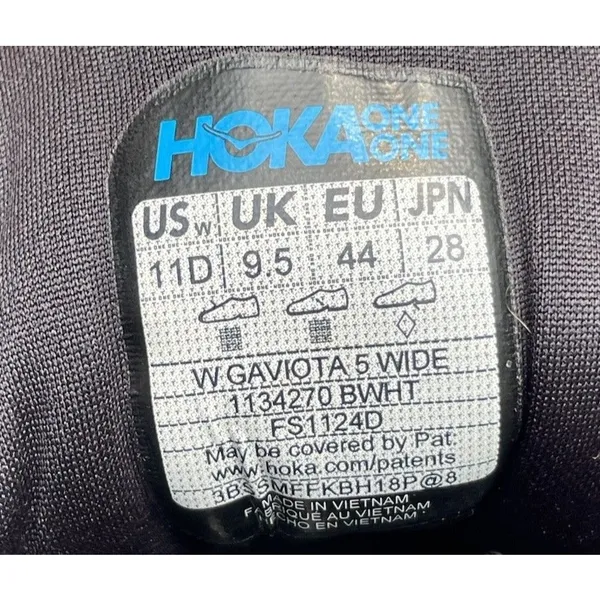 Hoka Gaviota 5 Wide Womens 11D Black White Stability Running Shoes 1134270 BWHT - Image 15