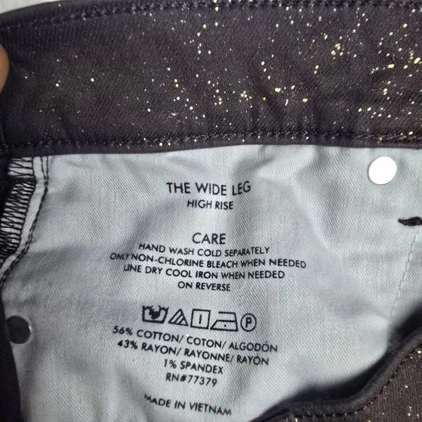Ann Taylor Brown Gold‎ Metallic Foil High Rise Wide Leg Pants Size 4 Sparkle - Image 5