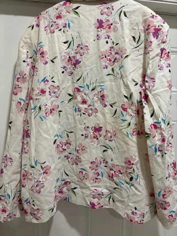 Vintage Floral Blazer / Lightweight Jacke - Image 3