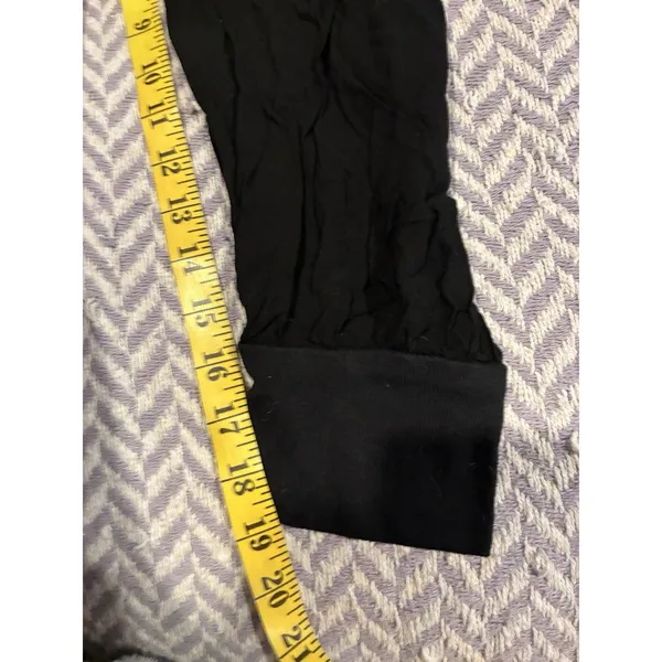 Hard Tail Women's Black Harem Foldover Waist Capris Sz Small - Image 7