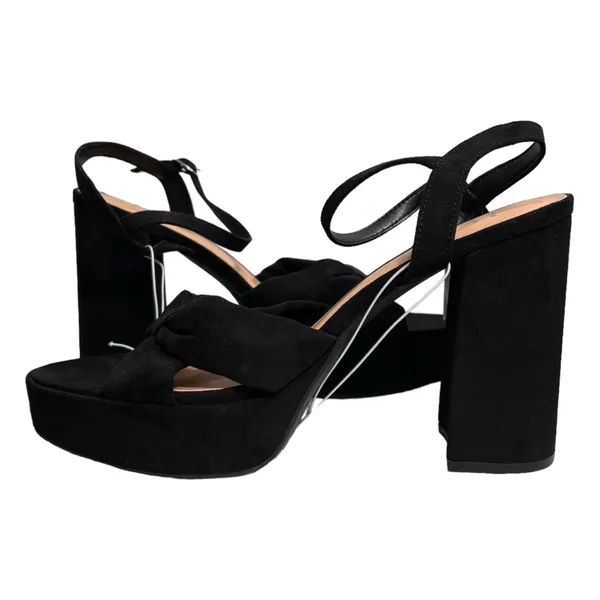 A New Day Black Riah Open Toe Ankle Strap Block Heels Size 9.5 Women’s NWT - Image 7