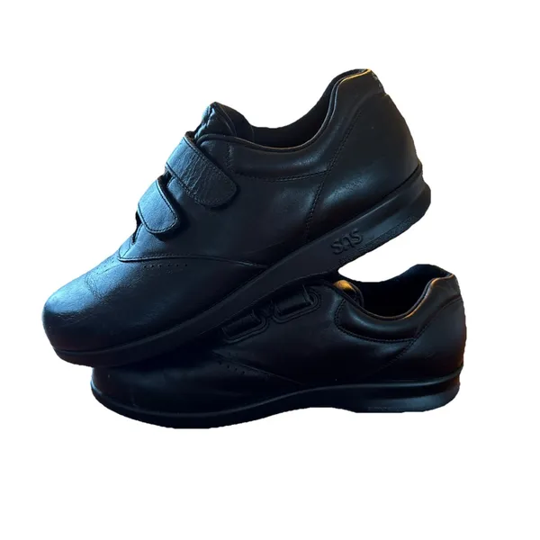 SAS Women's Size 11 M Black Leather Double Strap Hook Loop Walking Shoes EUC - Image 2