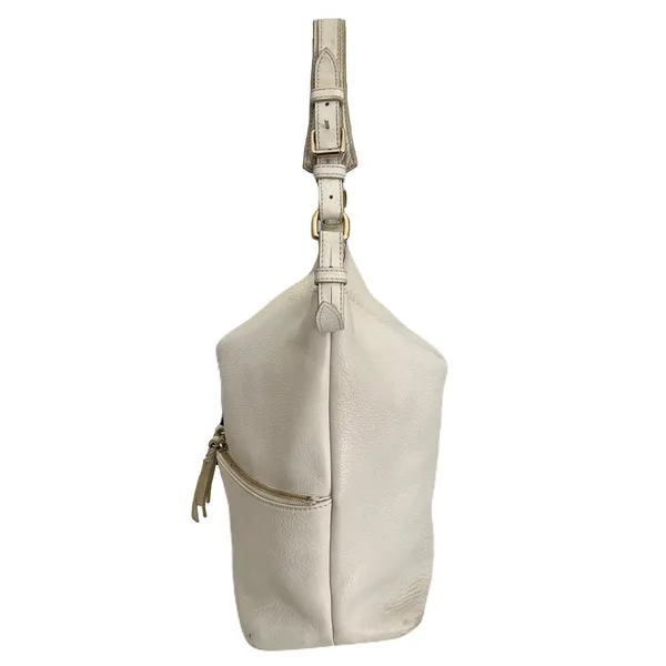 Dooney & Bourke Ivory Pebbled Leather ‘Dillen Large Pocket’ Hobo Shoulder Bag - Image 2