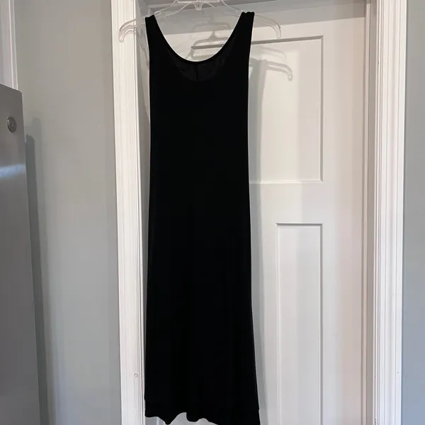 Old Navy Maternity Small Black Sleeveless Front Tie Jersey Midi Dress Scoop Neck - Image 2