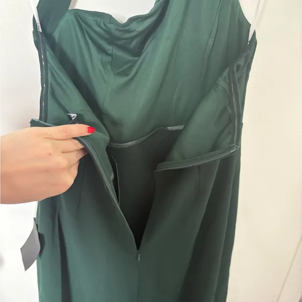 Lulus Unforgettable Composure Emerald Asymmetrical Halter Maxi Dress Size Large - Image 9