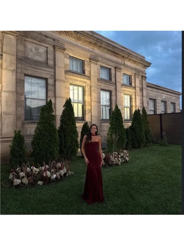 Revolve Deme by Gabriella Berta Dress in Burgundy - Image 3