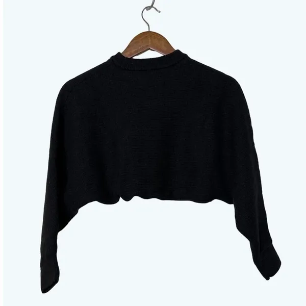 Aritzia Wilfred Free Lolan Sweater Womens S Black Merino Wool Cropped Knit - Image 4