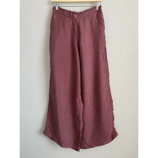 Athleta Calm Cool Pant Women's M Rose Pink Wide Leg Breathable Lightweight Silky - Image 4