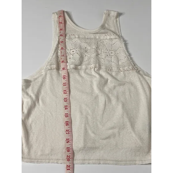 Free People Ivory Crochet Lace Tank Top Sleeveless Boho Size Small NWT - Image 8