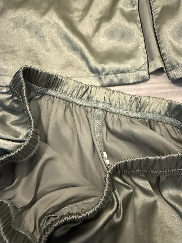 Satin Pajama Set Sage Green - Women's Sleepwear Small *missing bottom buttons - Image 4