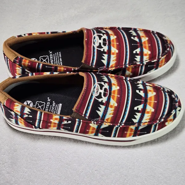NWOT Twisted X Hooey Men’s 9M Southwestern Aztec Slip-On Loper Shoes - Image 4
