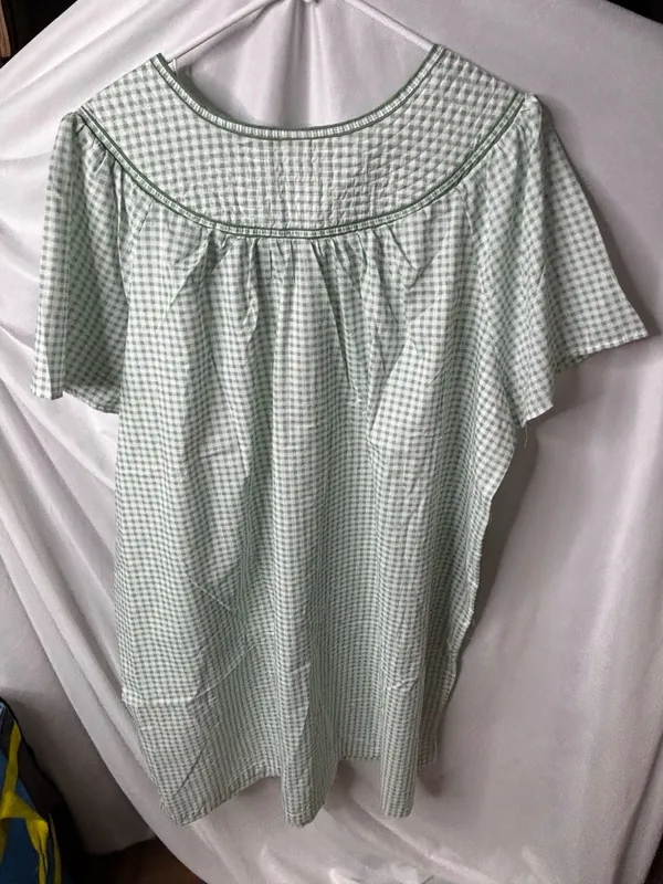 Moon To Noon Women's Snap-Front Gingham Sleep Dress - Image 3