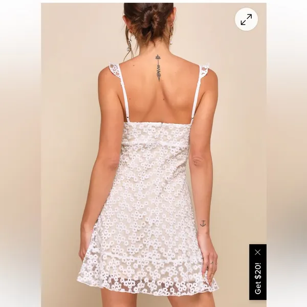 Lulu's White Floral Dress - Image 3