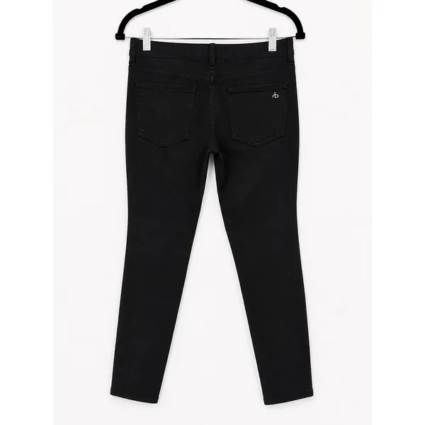 Rag & Bone Equestrian Skinny Jeans Womens 25‎ Black Stretch Denim Minimalist - Image 2
