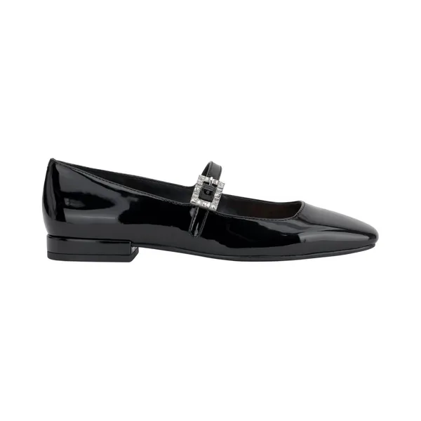 NWT On 34th Womens Saadet Rhinestone-Buckle Mary Jane Flats Black Patent 7M - Image 2