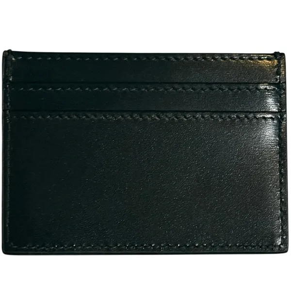 Jimmy Choo Umika Black Leather Card Holder Gold Diamond Studs Italy Designer - Image 12